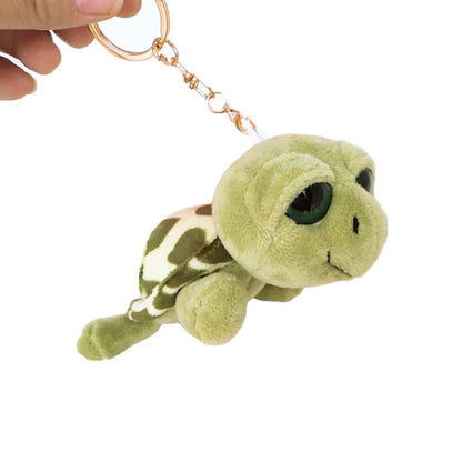 Cute Cartoon Animal Plush Keychain 15cm Turtle Elephant Tiger Lion Hippo Raccoon Bulldog Cat Penguin Monkey Plush Toy