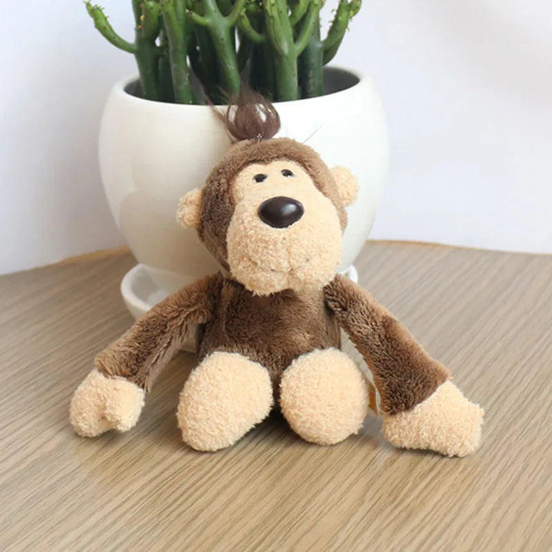 Cute Cartoon Animal Plush Keychain 15cm Turtle Elephant Tiger Lion Hippo Raccoon Bulldog Cat Penguin Monkey Plush Toy