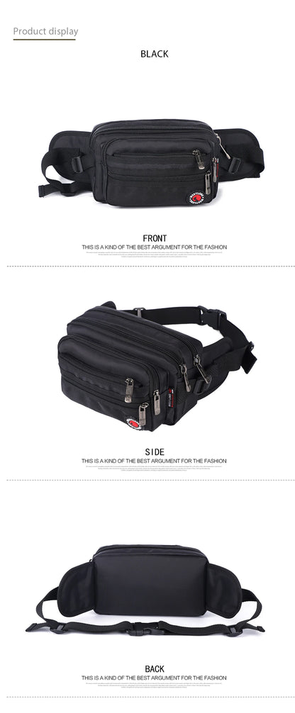 Waist Pack, Casual Functional Fashion Men Waterproof Fanny Pack, Women Belt Bum Bag, Male Phone Wallet Pouch Bags, Unisex 98011