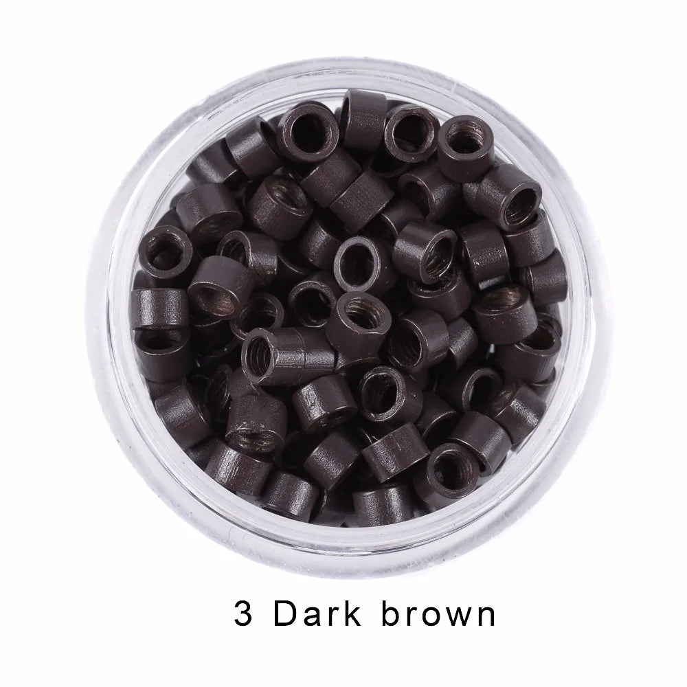 1000Pcs 4.0 mm Hair Extension Microringe Micro Links Rings Beads Links With Screws Thread Aluminium 7 Colors Optional