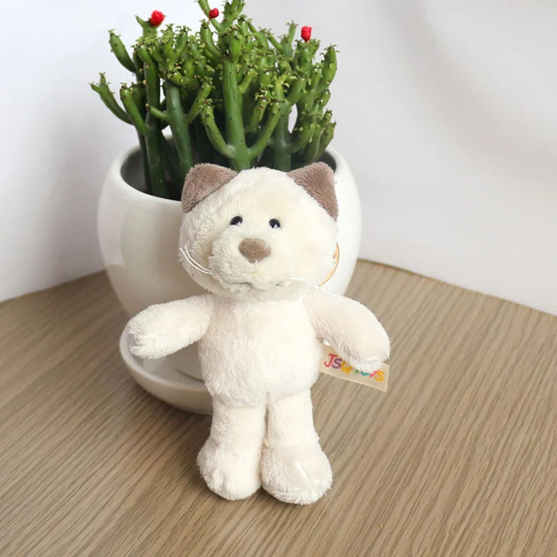 Cute Cartoon Animal Plush Keychain 15cm Turtle Elephant Tiger Lion Hippo Raccoon Bulldog Cat Penguin Monkey Plush Toy