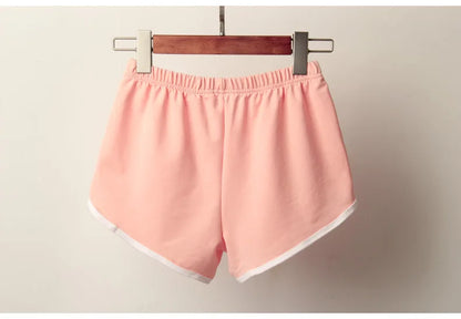 Sports Shorts, Women Summer New Candy Color Anti Emptied Skinny Shorts, Casual Lady Elastic Waist Beach Correndo Short Pants