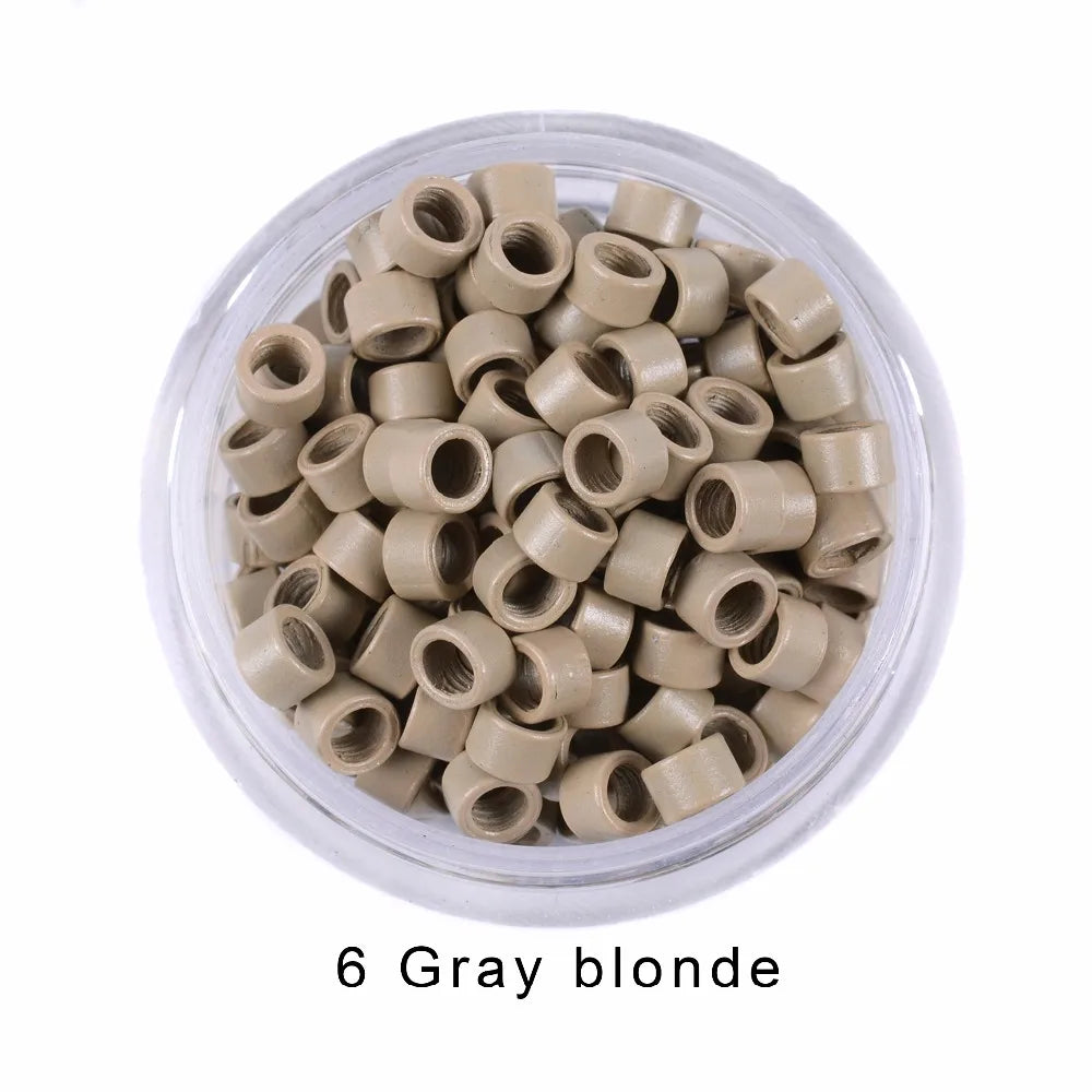 1000Pcs 4.0 mm Hair Extension Microringe Micro Links Rings Beads Links With Screws Thread Aluminium 7 Colors Optional