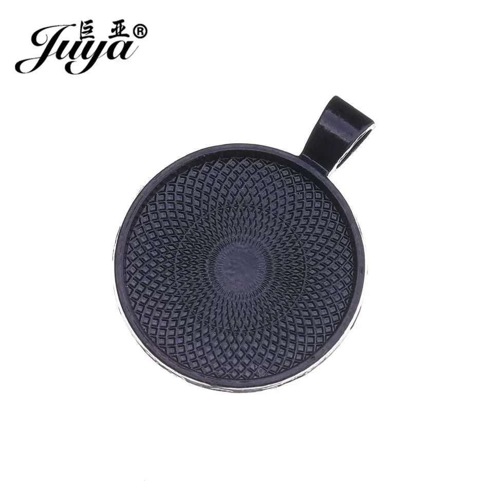 10Pcs, Pendant Cabochon Base, DIY Jewelry Making 25mm Inner Size Plated Crafts Setting, Necklace jewellery Findings Accessory, JUYA