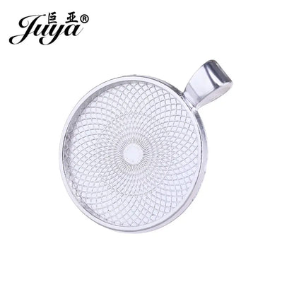 10Pcs, Pendant Cabochon Base, DIY Jewelry Making 25mm Inner Size Plated Crafts Setting, Necklace jewellery Findings Accessory, JUYA