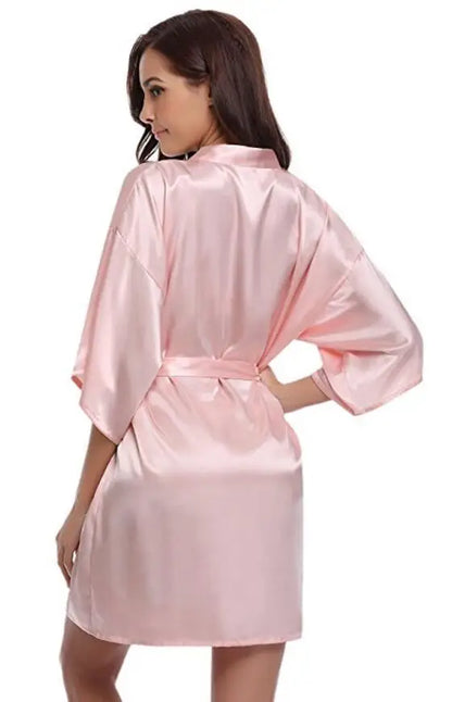 New Silk Kimono Robe, Bathrobe, Women Silk Bridesmaid Robes, Sexy Navy Blue Robes, Satin Robe, Ladies Dressing Gowns, RB032