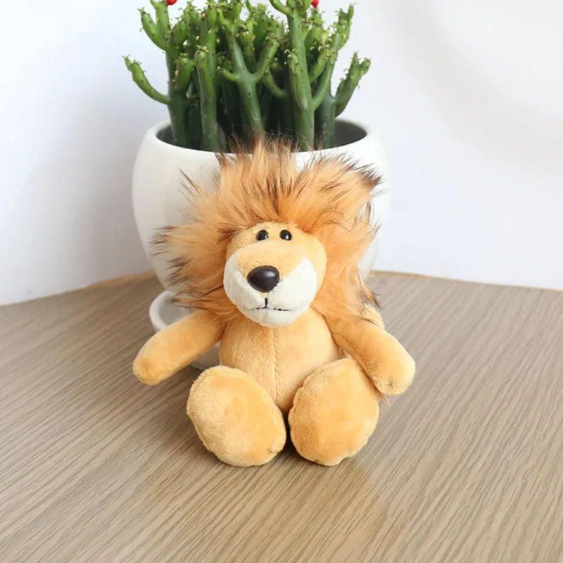 Cute Cartoon Animal Plush Keychain 15cm Turtle Elephant Tiger Lion Hippo Raccoon Bulldog Cat Penguin Monkey Plush Toy