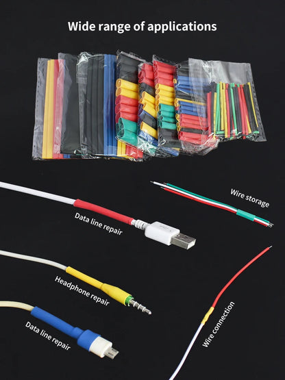 Insulation Sleeving Heat Shrink Tube Thermoresistant tube Kit Polyolefin Heat Shrink Tubing Wire cable Waterproof Shrink 2:1