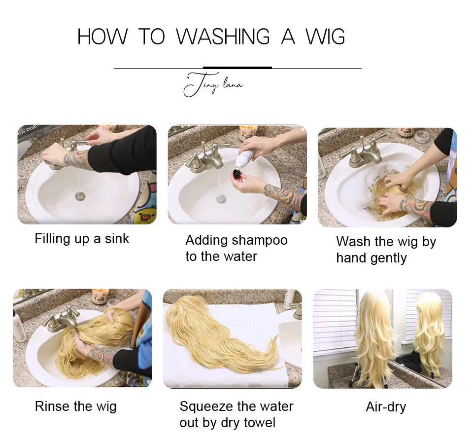 CharmSource Blonde Long Hair Natural Straight Wig, Synthetic Wigs  for Women Daily Party High Density