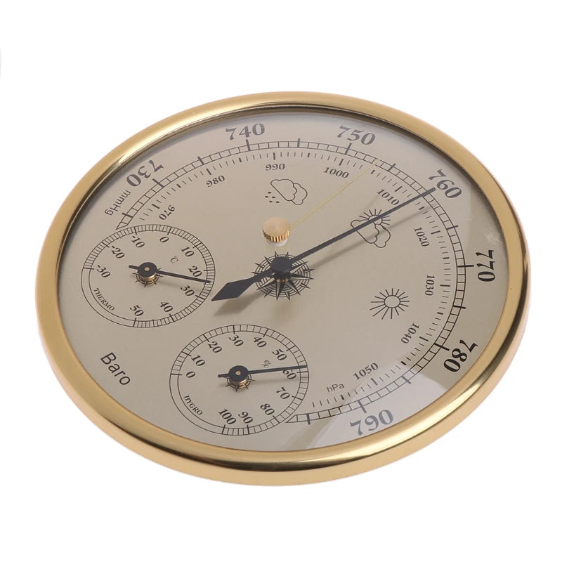 3-in-1 Wall-Mounted Household Barometer Thermometer Hygrometer Weather Station Hanging Pressure hPa Gauge Air Weather Instrument