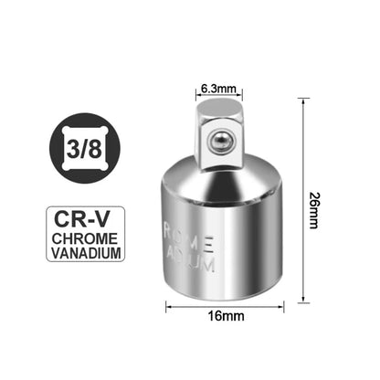 Ratchet Wrench Socket Converter Sleeve Head Adapter 1/2" (Female) to 3/8" (Male), 3/8" (Female) to 1/4" (Male), 1/4" (Female) to 3/8" (Male), 3/8" (Female) to 1/2" (Male) Stainless Steel