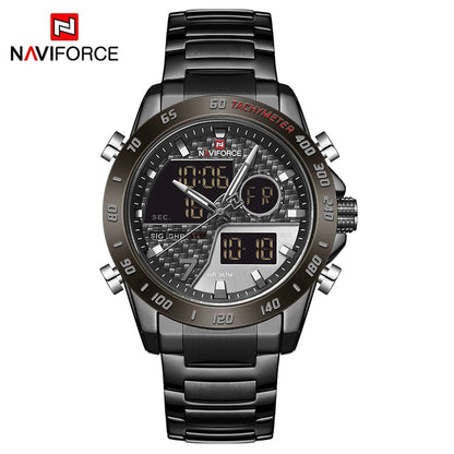 NAVIFORCE Luxury Brand Men's Wrist Watch Military Digital Sport Watches For Men Steel Strap Quartz Clock Male Relogio Masculino