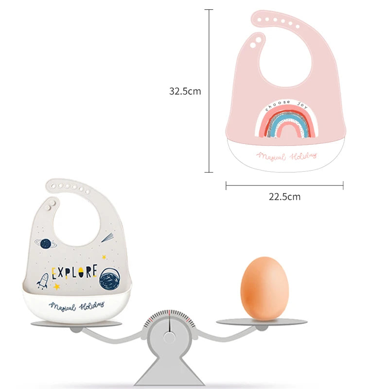 Babero de silicona impermeable para bebé, diseño de plátano, para alimentación de recién nacidos, delantal suave comestible, bufanda ajustable para eructos de bebé