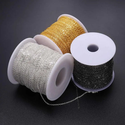 5M/lot, Gold/Bronze Plated Necklace Chain For Jewelry Making Findings, DIY Necklace Chains Materials, Handmade Supplies