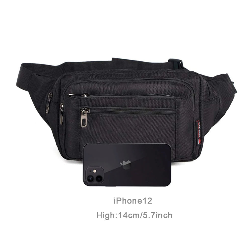Waist Pack, Casual Functional Fashion Men Waterproof Fanny Pack, Women Belt Bum Bag, Male Phone Wallet Pouch Bags, Unisex 98011