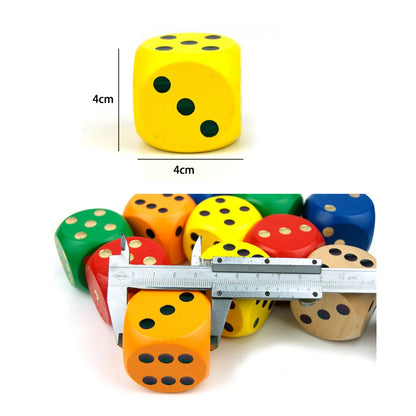 1PC Wooden Dice 40mm Large Colorful Solid Wooden Dot Game Rounded Dice Drinking Dice