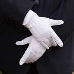1Pair White Formal Gloves, Tuxedo Honor Guard Parade Inspection Collection Serve Thin Gloves, Thick Gloves, Performance Gloves, Men
