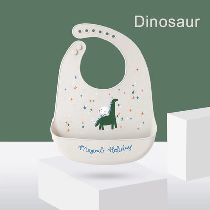 Babero de silicona impermeable para bebé, diseño de plátano, para alimentación de recién nacidos, delantal suave comestible, bufanda ajustable para eructos de bebé