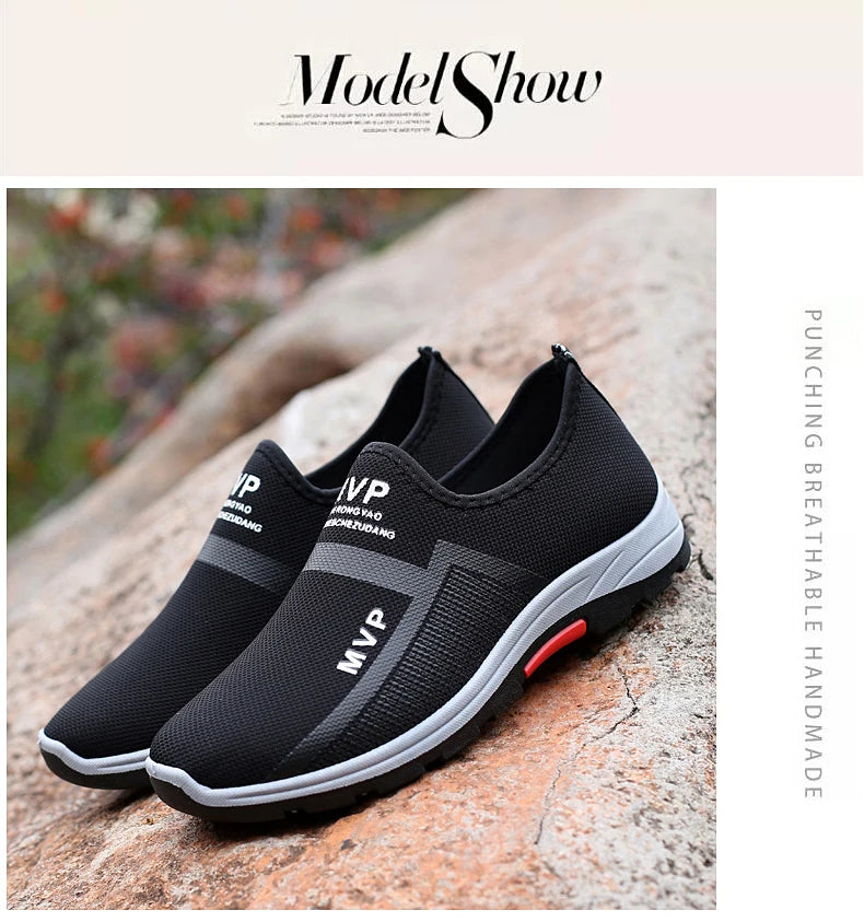Summer Mesh Men Shoes, Lightweight Sneakers, Men Fashion Casual Walking Shoes, Breathable Slip-on Mens Loafers, Zapatillas Hombre