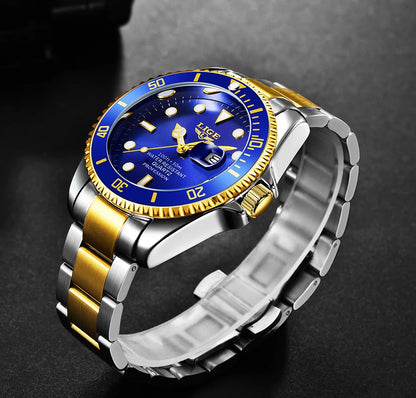 Luxury Fashion Diver Watch For Men, 30ATM Waterproof Date Clock, Sports Watch For Mens, Quartz Wristwatch, Relogio Masculino, LIGE Top Brand