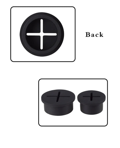 Desk Cord Grommet, Flexible Silicone Cable Hole Cover, Wire Organizer, Cable Pass Through, Round Gasket White