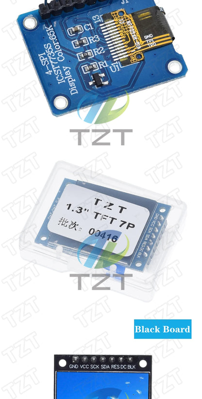 TFT Display 0.96 / 1.3 inch IPS 7P SPI HD 65K Full Color LCD Module ST7735 / ST7789 Drive IC 80*160 240*240 (Not OLED)