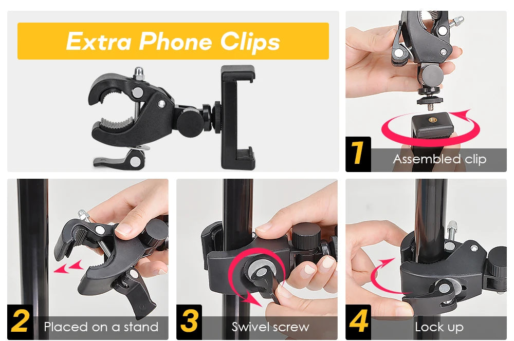 Tripod With LED Ring Light For Phone, Tripod Camera Stand Selfie Photography Light LED Lamp Color Photo Studio For YouTube Live