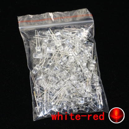 100pcs, 5mm LED Diode, 5mm Assorted Kit, White Green Red Blue Yellow Orange Pink Purple Warm white DIY Light Emitting Diode