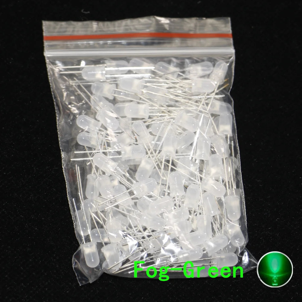 100pcs, 5mm LED Diode, 5mm Assorted Kit, White Green Red Blue Yellow Orange Pink Purple Warm white DIY Light Emitting Diode