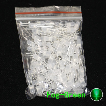 100pcs, 5mm LED Diode, 5mm Assorted Kit, White Green Red Blue Yellow Orange Pink Purple Warm white DIY Light Emitting Diode