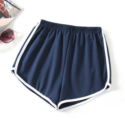 Sports Shorts, Women Summer New Candy Color Anti Emptied Skinny Shorts, Casual Lady Elastic Waist Beach Correndo Short Pants