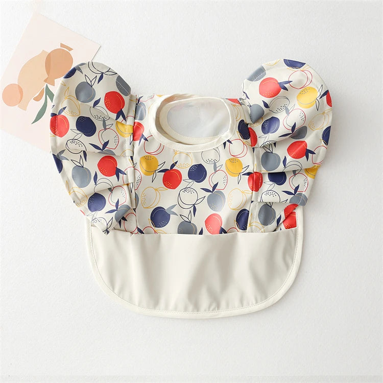 Baby Bibs INS Nordic Style Angel Feed Pocket Burp Girl Boy Infant Meals Bib Waterproof Easy Clean Cute Elephant Bibs Soft PU