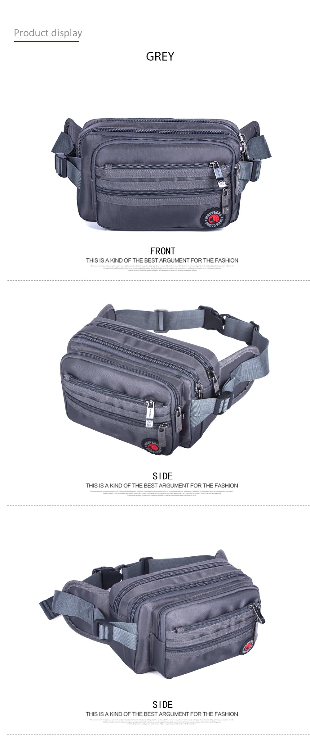 Waist Pack, Casual Functional Fashion Men Waterproof Fanny Pack, Women Belt Bum Bag, Male Phone Wallet Pouch Bags, Unisex 98011