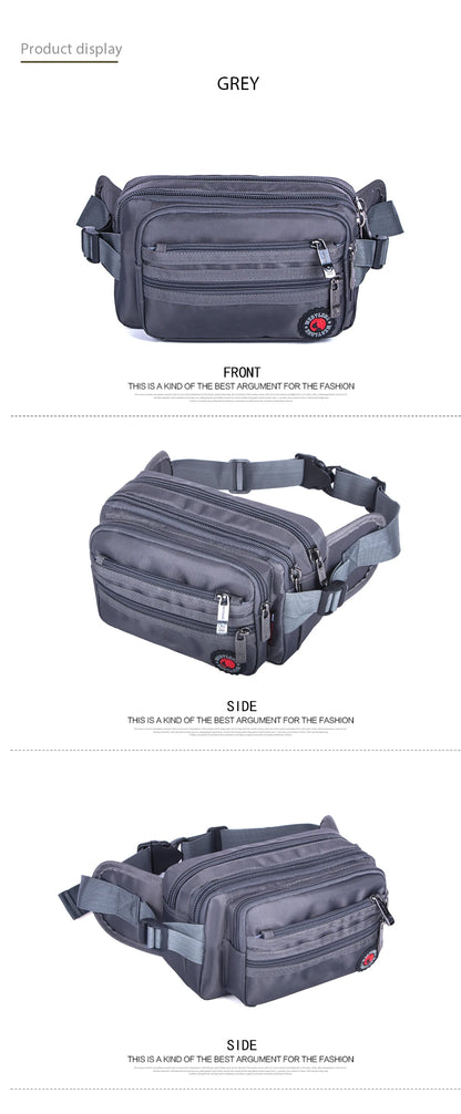 Waist Pack, Casual Functional Fashion Men Waterproof Fanny Pack, Women Belt Bum Bag, Male Phone Wallet Pouch Bags, Unisex 98011