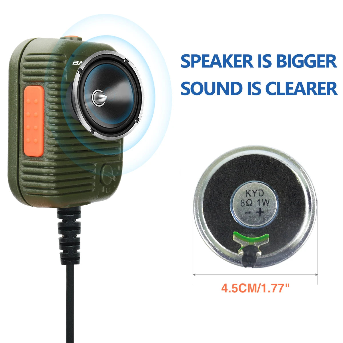 Baofeng AR-152 Tactical Remote Speaker Mic K Plug 2 Pin Volume Adjustable For AR-152 UV-5R UV-25 PRO Walkie Talkie Two Way Radio