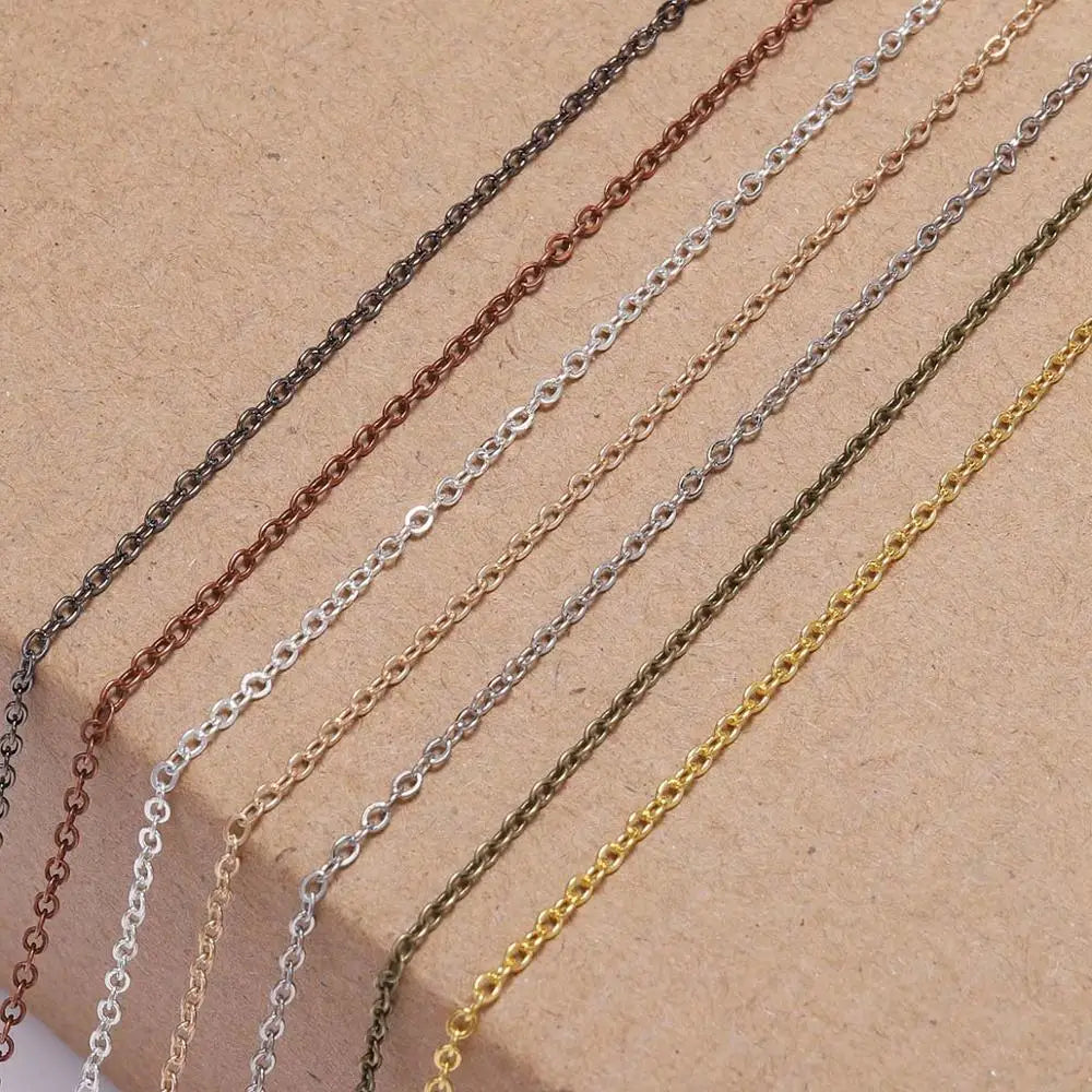 5M/lot, Gold/Bronze Plated Necklace Chain For Jewelry Making Findings, DIY Necklace Chains Materials, Handmade Supplies
