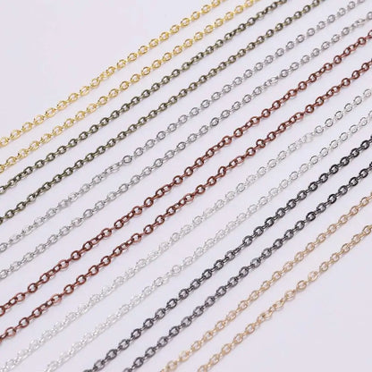 5M/lot, Gold/Bronze Plated Necklace Chain For Jewelry Making Findings, DIY Necklace Chains Materials, Handmade Supplies