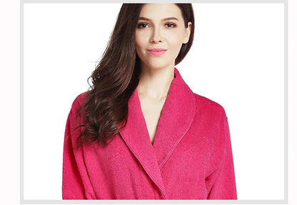 100% Cotton Robe Toweling Terry Robe Unisex lovers Soft Bath Robe Men And Women Nightrobe Sleepwear Male Casual Home Bathrobe