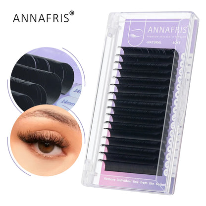 GLAMLASH Colored Lashes Lake Blue/Lavender/Cinnamon/Dark Green/Matcha Grey Individual Natural False Colorful Eyelash Extension