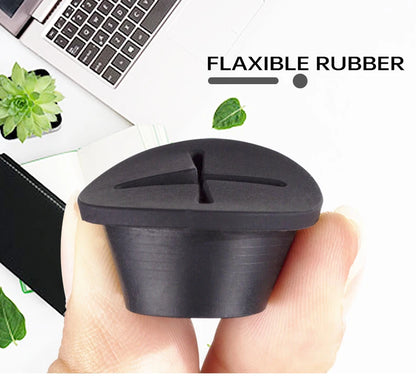 Desk Cord Grommet, Flexible Silicone Cable Hole Cover, Wire Organizer, Cable Pass Through, Round Gasket White