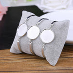 5pcs/lot Metal Cabochon Bracelet Fit 20mm Cameo Settings Bracelets Bezel Blanks Diy Jewelry Making Bracelet Findings Accessory