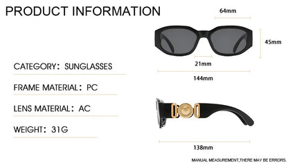 Vintage Polygon Sunglasses, Woman Fashion Brand, Small Frame Sun Glasses, Female Personality Candy Colors Retro Designer Shades