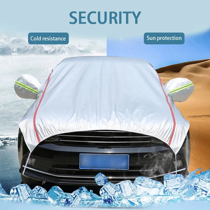 Universal Half Car Cover, Waterproof Outdoor Cover, Oxford Sun Rain Uv Protection, Dustproof Snowproof Car Body Cover for SUV Sedan