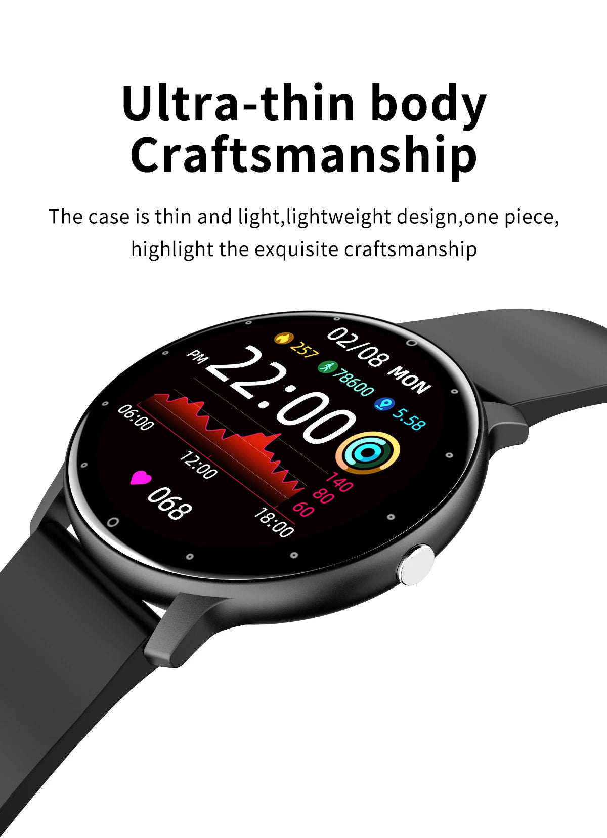 LIGE New Smart Watch, Women Men Ladies Gift, Sport Fitness Men Women Watches, Heart Rate Monitor, Waterproof Smartwatch For Android IOS
