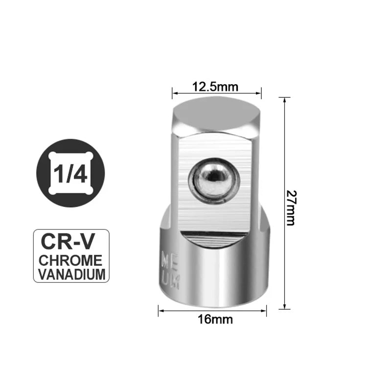 Ratchet Wrench Socket Converter Sleeve Head Adapter 1/2" (Female) to 3/8" (Male), 3/8" (Female) to 1/4" (Male), 1/4" (Female) to 3/8" (Male), 3/8" (Female) to 1/2" (Male) Stainless Steel