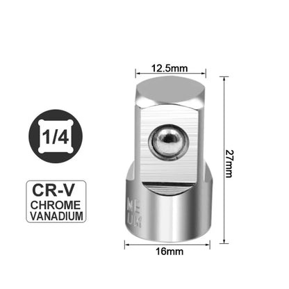 Ratchet Wrench Socket Converter Sleeve Head Adapter 1/2" (Female) to 3/8" (Male), 3/8" (Female) to 1/4" (Male), 1/4" (Female) to 3/8" (Male), 3/8" (Female) to 1/2" (Male) Stainless Steel