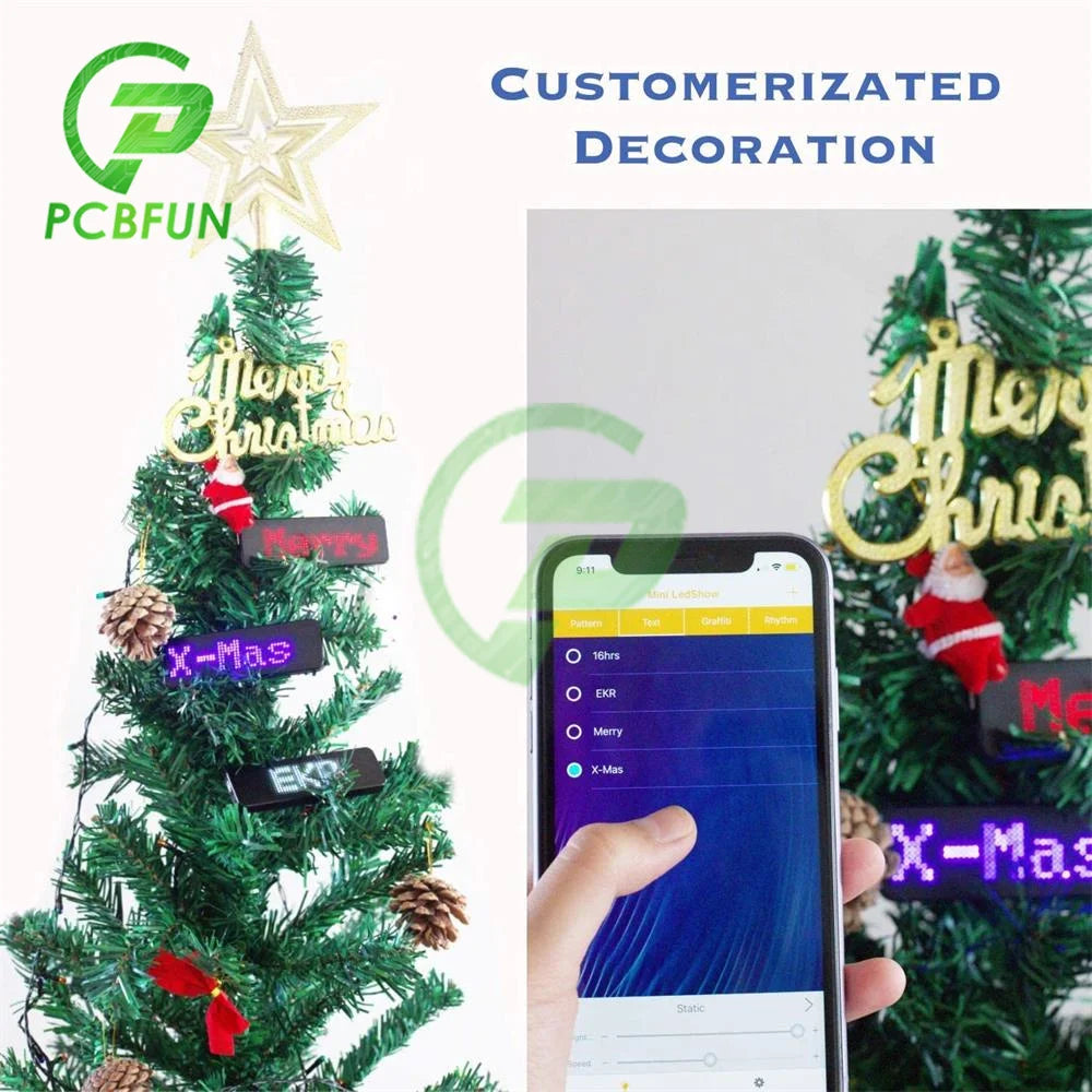 Rechargeable Bluetooth Digital LED Badge DIY Programmable Scrolling Message Mini LED Name Tag Badge Module Support 15 Languages
