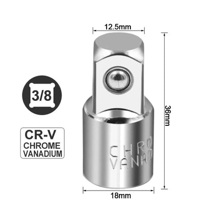 Ratchet Wrench Socket Converter Sleeve Head Adapter 1/2" (Female) to 3/8" (Male), 3/8" (Female) to 1/4" (Male), 1/4" (Female) to 3/8" (Male), 3/8" (Female) to 1/2" (Male) Stainless Steel