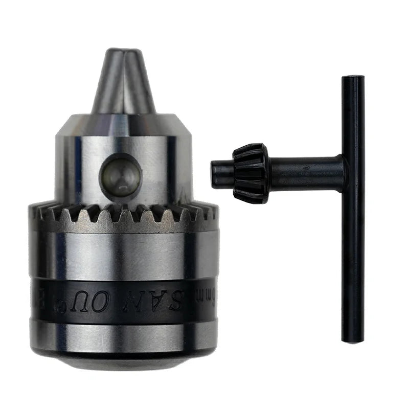 Mini Electric Drill Chuck Threaded  Clamp 0.6mm-6mm B10 Mount Taper Connector Rod Motor Shaft with Adapter Key Wrench Power Tool