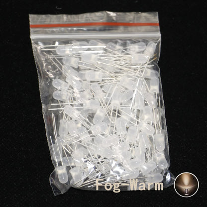 100pcs, 5mm LED Diode, 5mm Assorted Kit, White Green Red Blue Yellow Orange Pink Purple Warm white DIY Light Emitting Diode